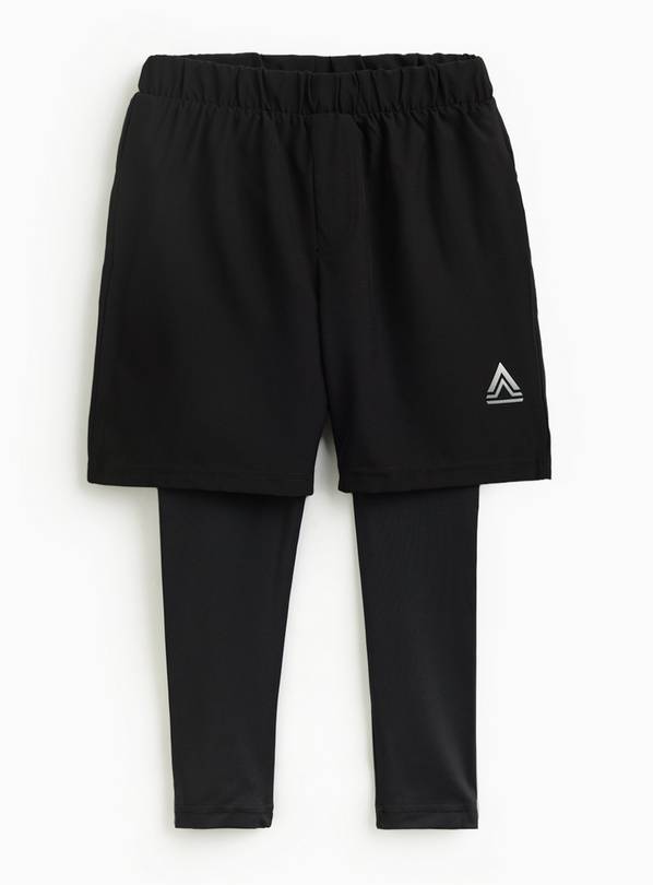 Black Active Shorts & Base Layer Set 9 years