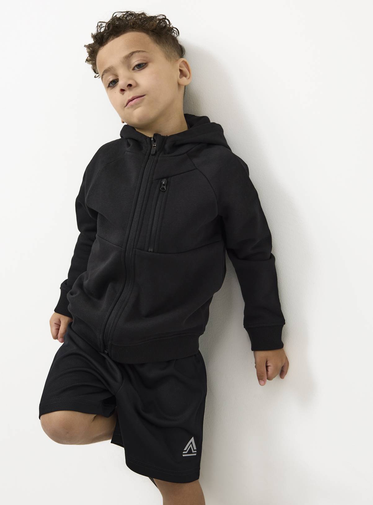 Black Zip Through Sweat Jacket 4 years - Image 1