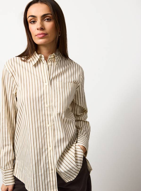 Cream Striped Long Sleeve Shirt 14
