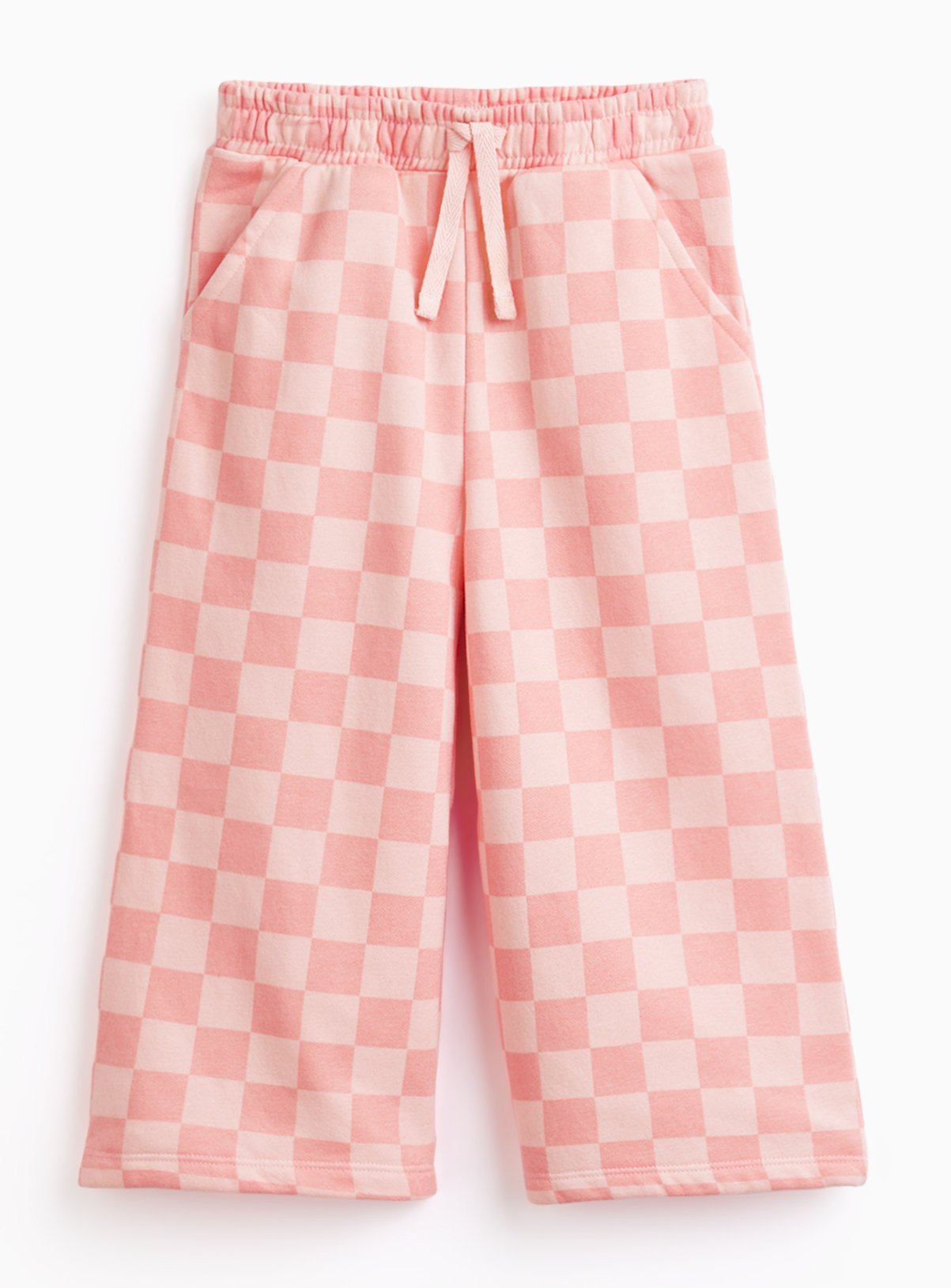 Pink Pink Checkerboard Wide Leg Joggers - Tu by Sainsbury's