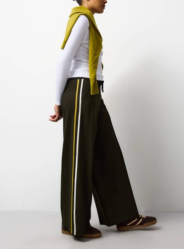 Green Side Stripe Wide Leg Joggers 16
