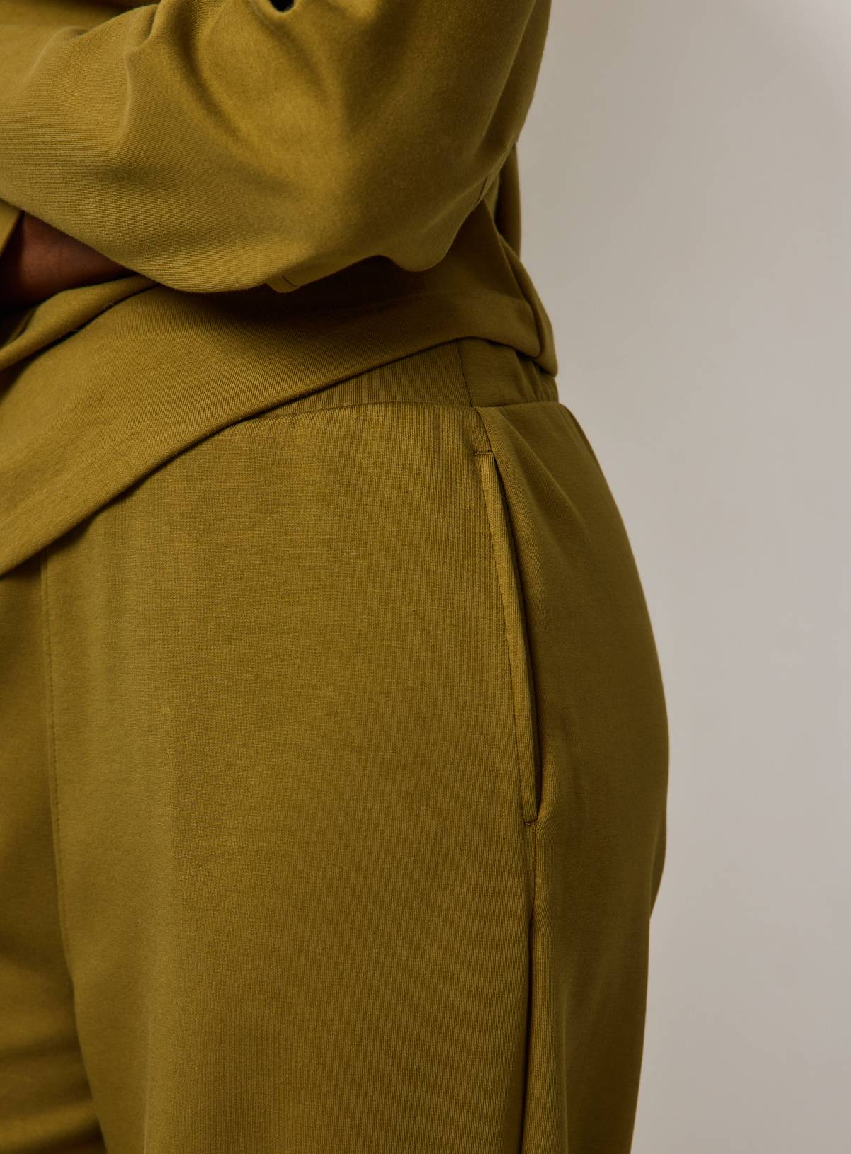 Khaki Co-ord Ponte Barrel Trousers 20 - Image 3