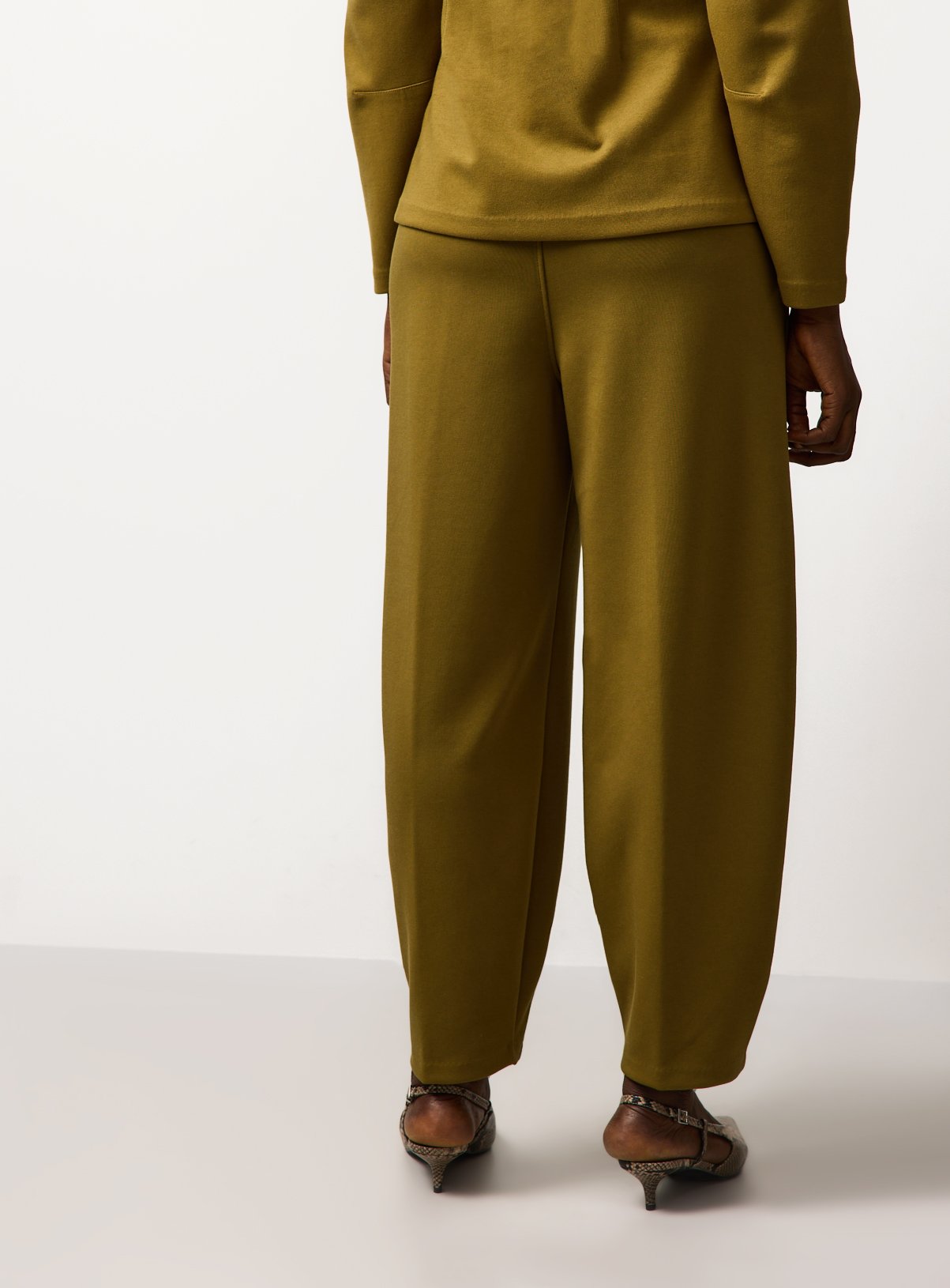 Khaki Co-ord Ponte Barrel Trousers 20 - Image 4 thumbnail