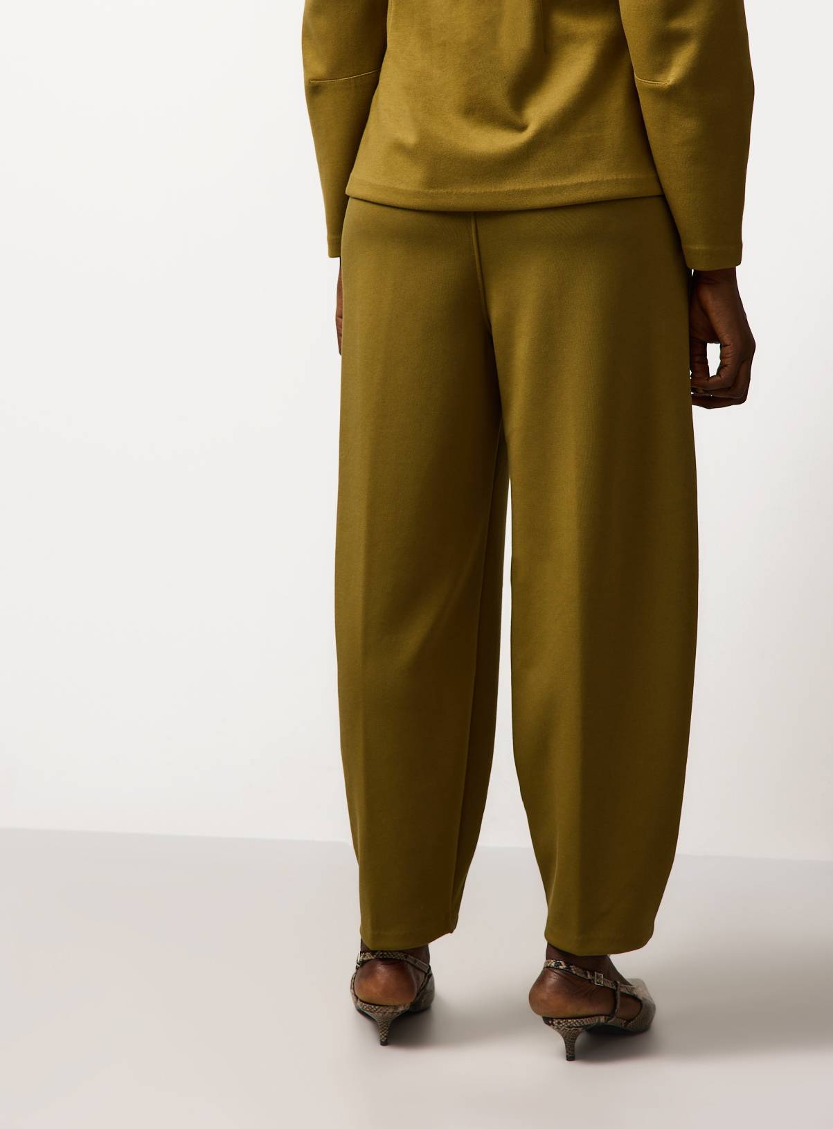 Khaki Co-ord Ponte Barrel Trousers 20 - Image 4