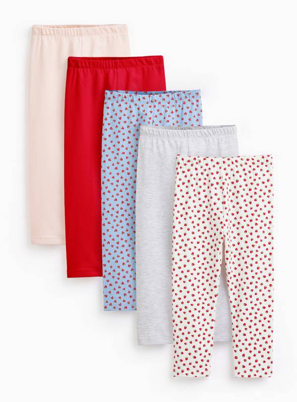 Assorted Glossy Pop Jersey Leggings 5 Pack 5-6 years