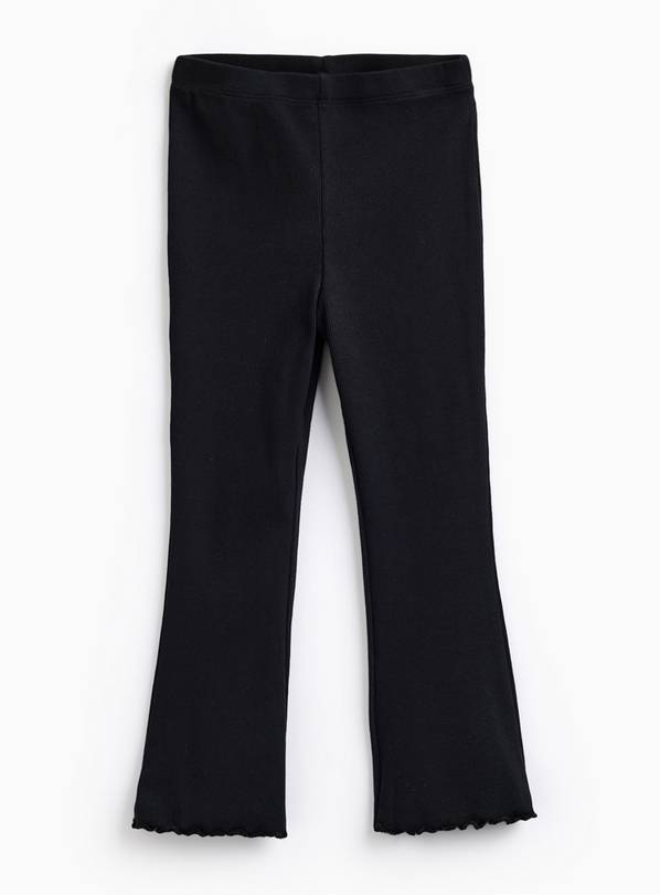Black Ribbed Flared Leggings 3-4 years