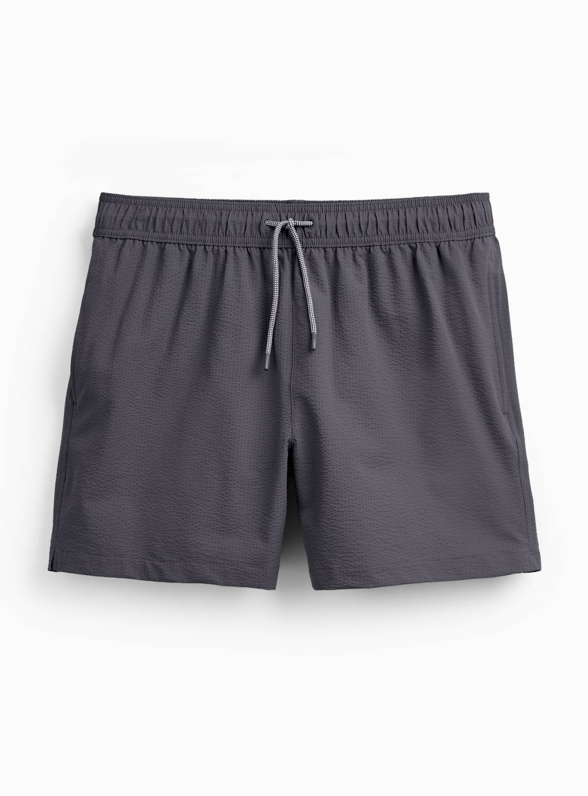 Grey Seersucker Woven Swimming Shorts M - Image 2