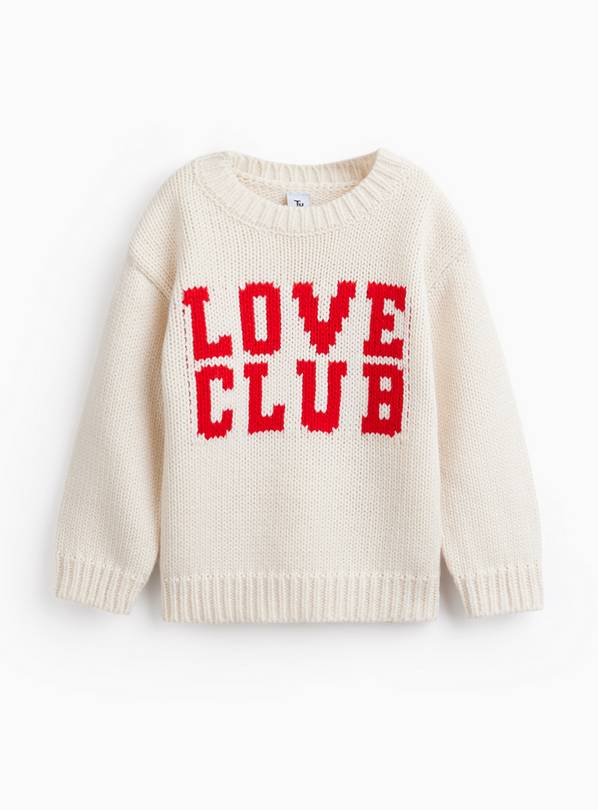 Mini Me Valentines Cream Love Club Jumper 1-2 years