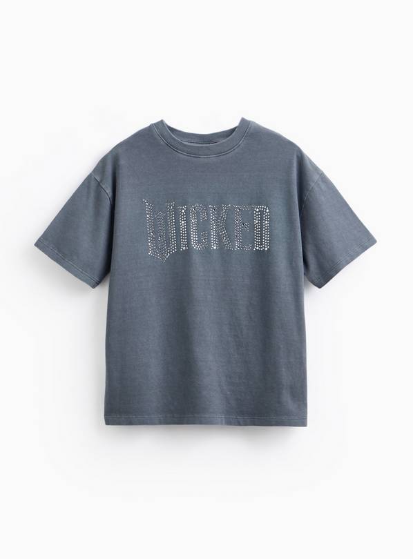 Grey Oversized Wicked Printed T-Shirt 12 years