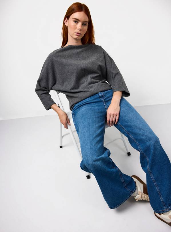 Charcoal Soft Touch Batwing Top M