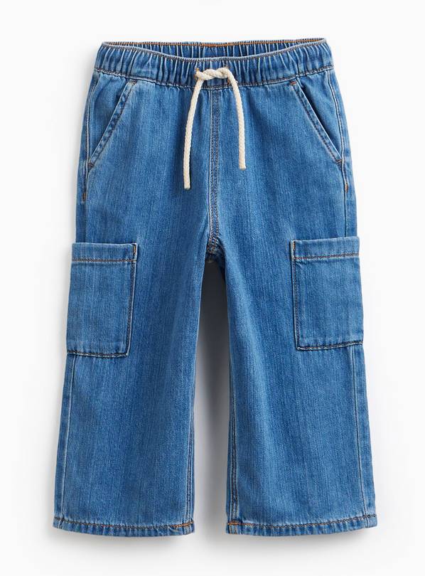 Stonewashed Wide Leg Denim Jeans 2-3 years