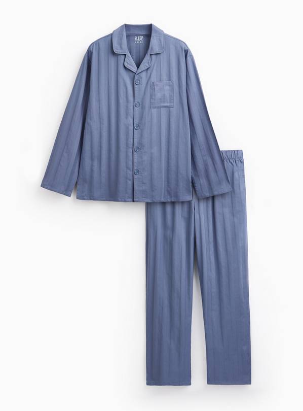 Navy Striped Traditional Pyjamas L