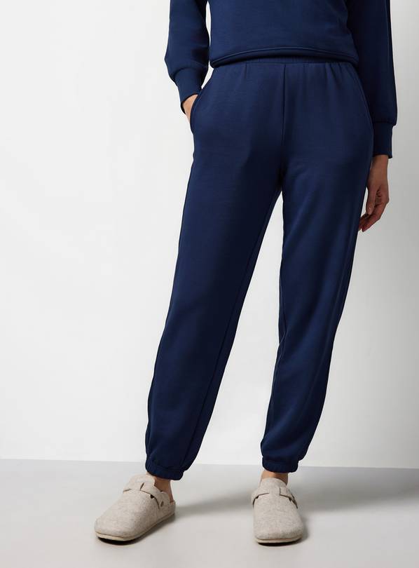 Navy Ribbed Trim Co-ord Joggers S