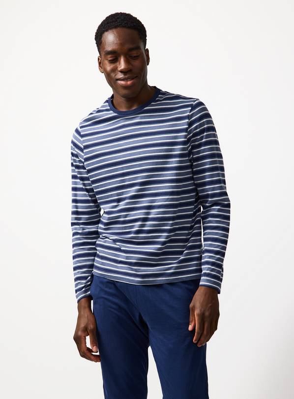 Blue Striped Pyjama Set M