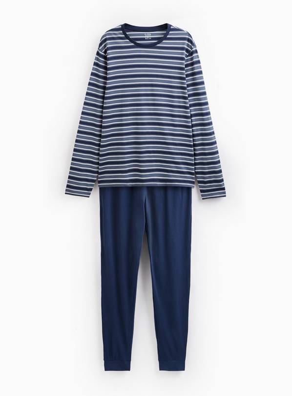 Blue Striped Pyjama Set M
