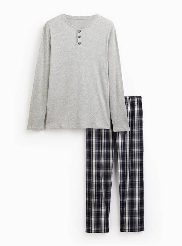 Grey & Checked Pyjama Set XXL