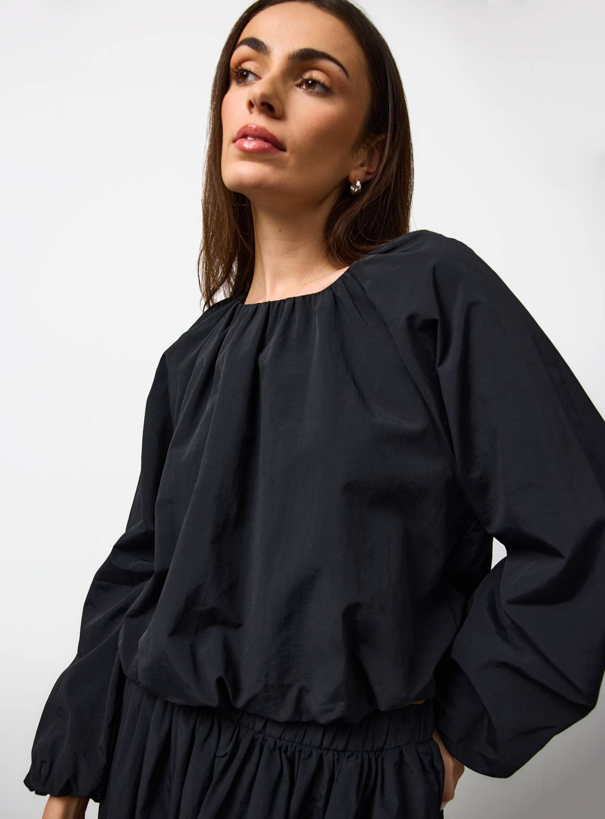 Black Co-ord Bubble Hem Blouse 22 - Image 1