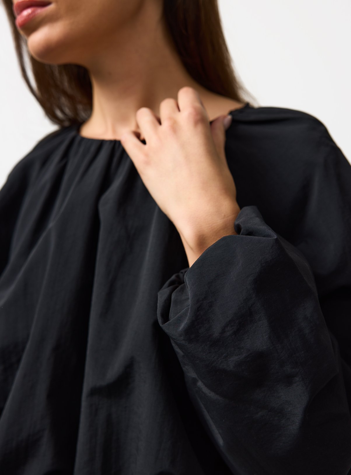 Black Co-ord Bubble Hem Blouse 22 - Image 3 thumbnail