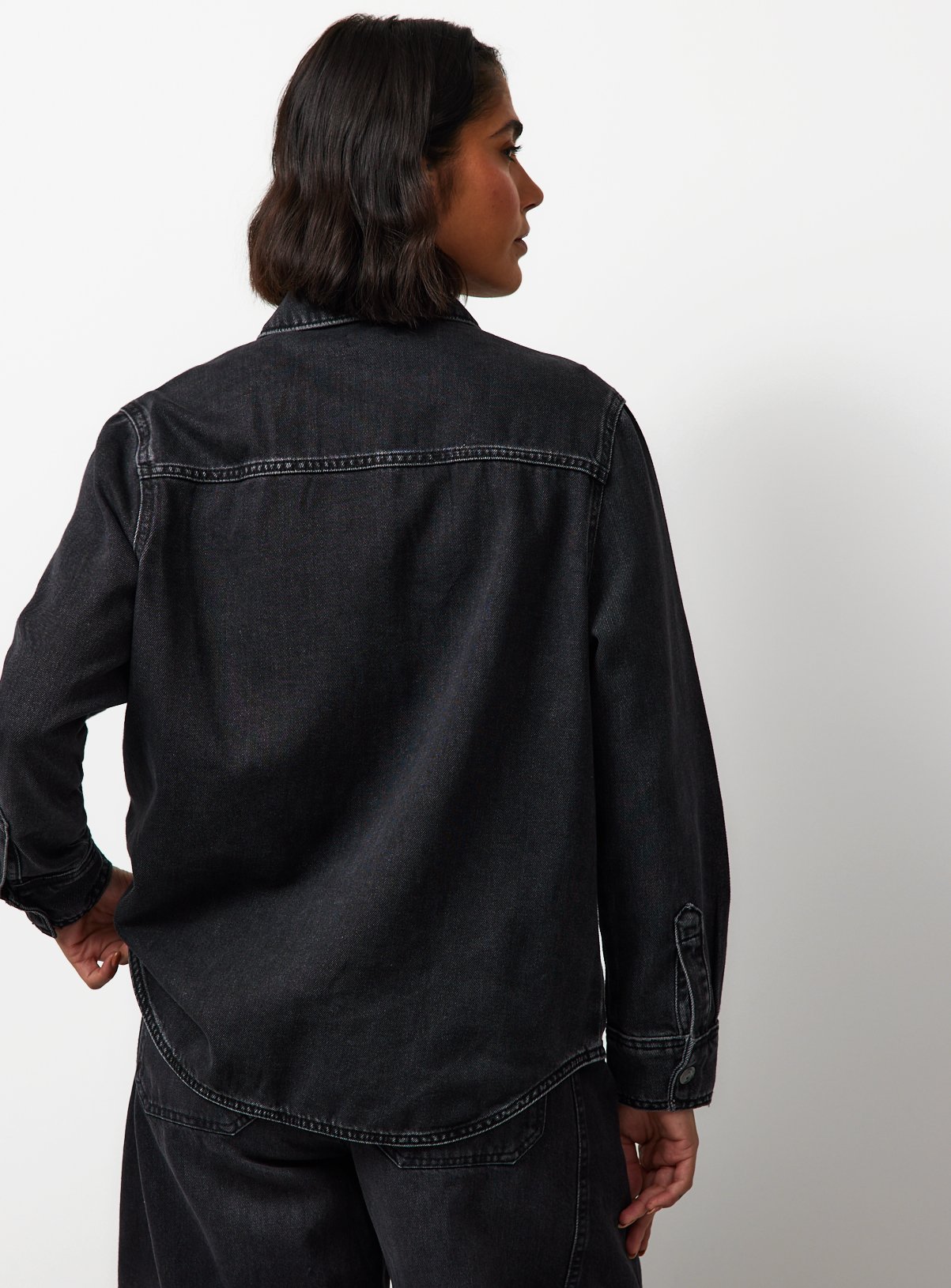 Washed Black Denim Co-ord Shirt 20 - Image 4 thumbnail