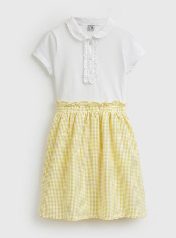 Yellow Gingham Twofer Dress 10 years