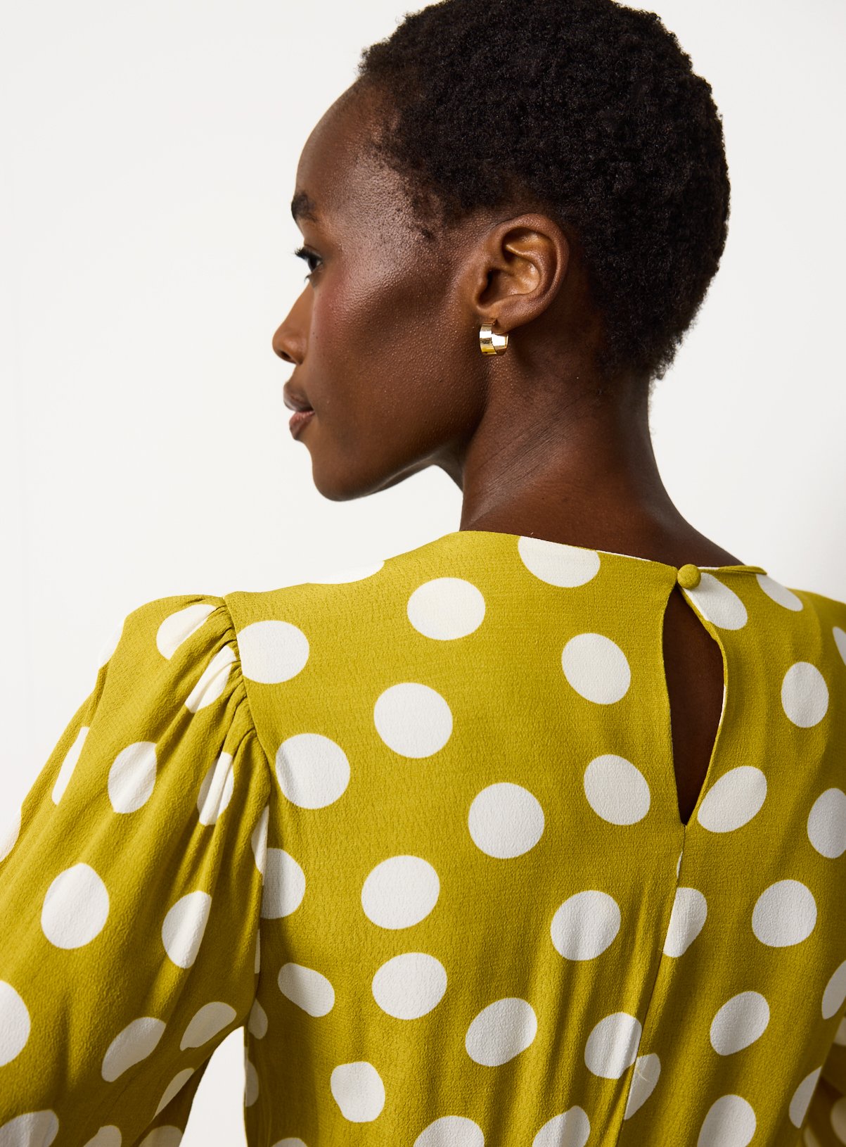 The Yellow Spot Print Waisted Midaxi Dress 6 - Image 3 thumbnail