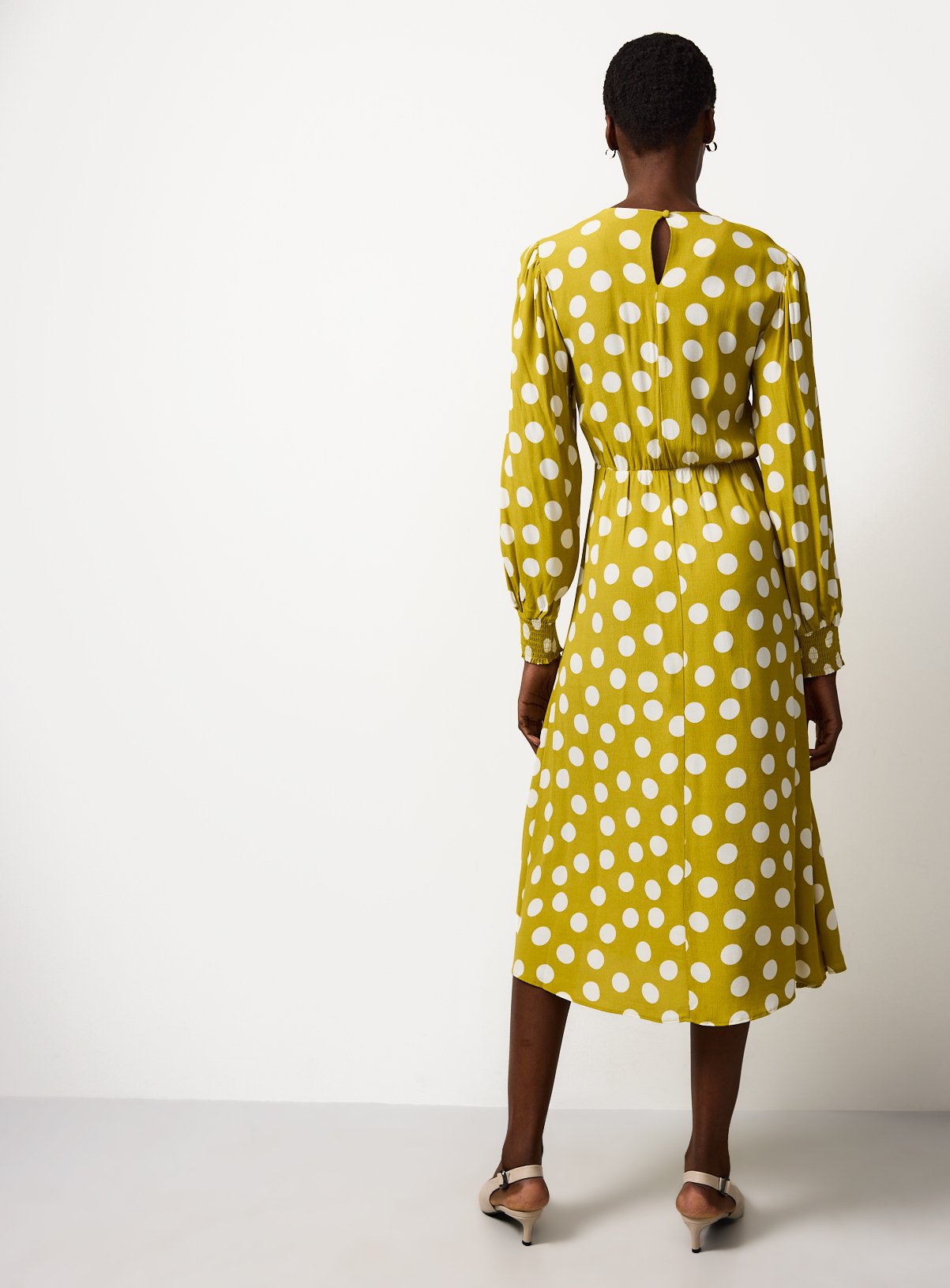 The Yellow Spot Print Waisted Midaxi Dress 6 - Image 4 thumbnail