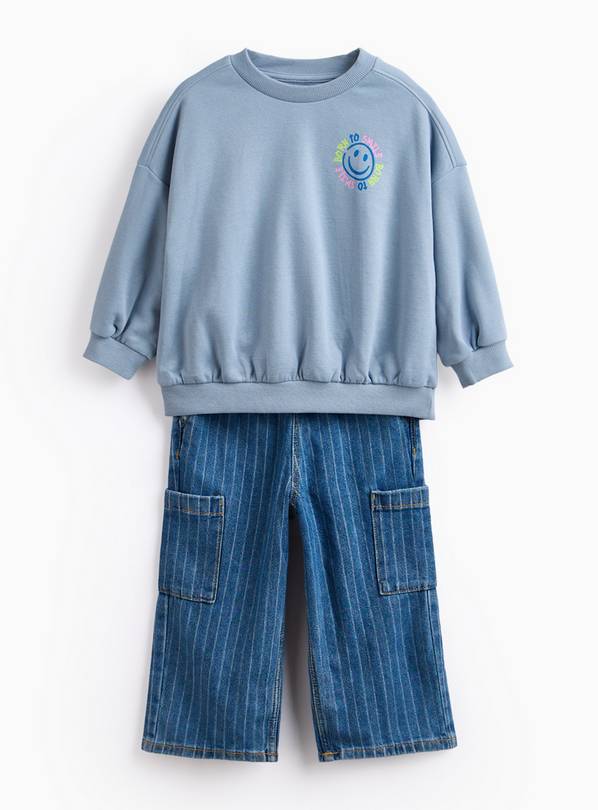 Blue Stonewashed Top & Bottoms Set 4-5 years