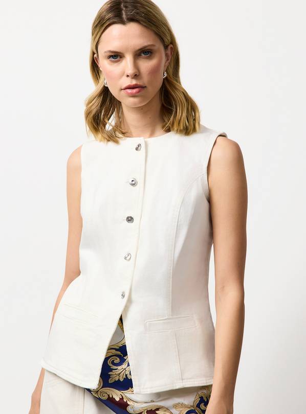 Ecru Button Up Co-ord Waistcoat 16