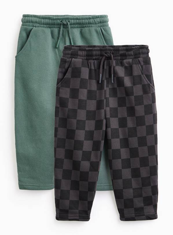 Checkerboard Open Leg Joggers 2 Pack 3-4 years