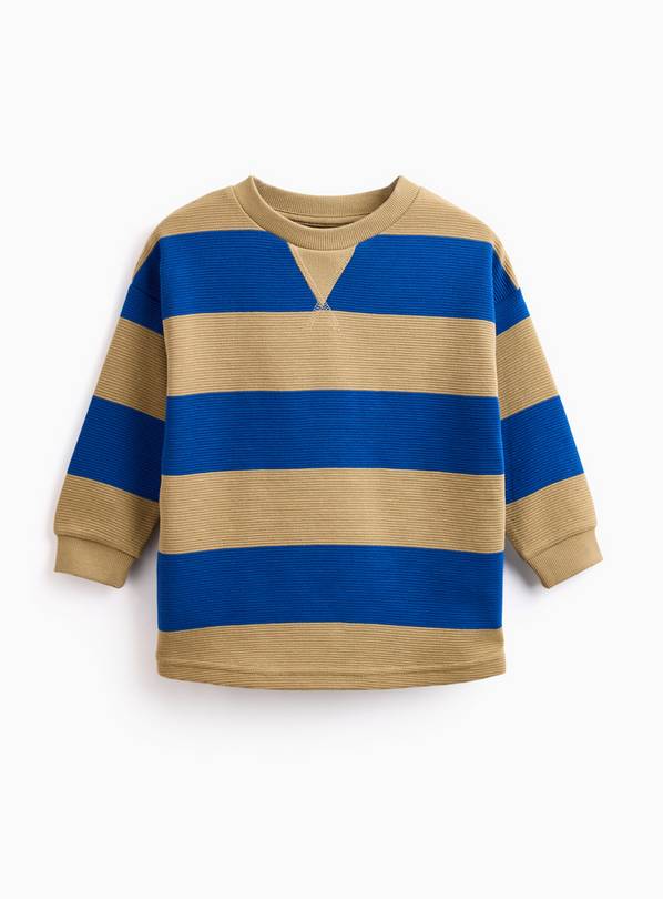 Blue Stonewashed Stripe Ottoman Sweatshirt 2-3 years