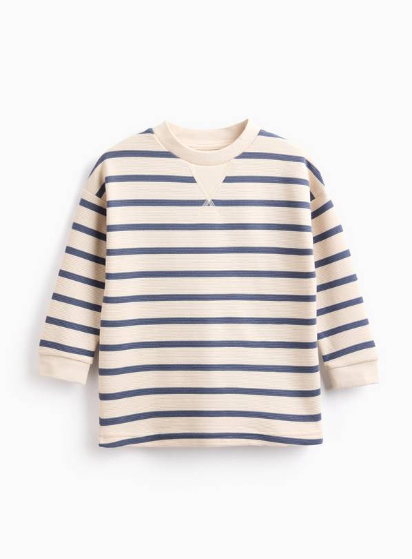 Cream Stonewashed Stripe Ottoman Sweatshirt 6-7 years