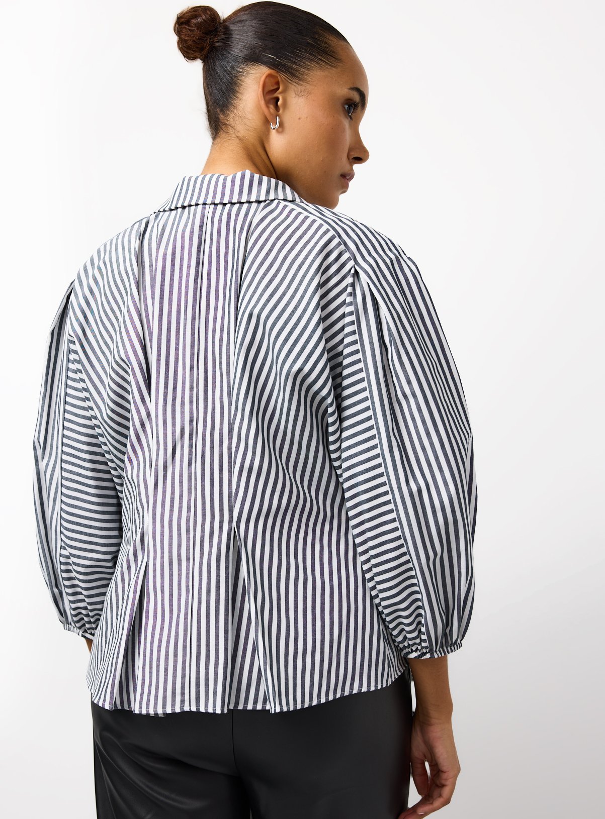Mono Striped Cinched Waist Shirt 16 - Image 4 thumbnail