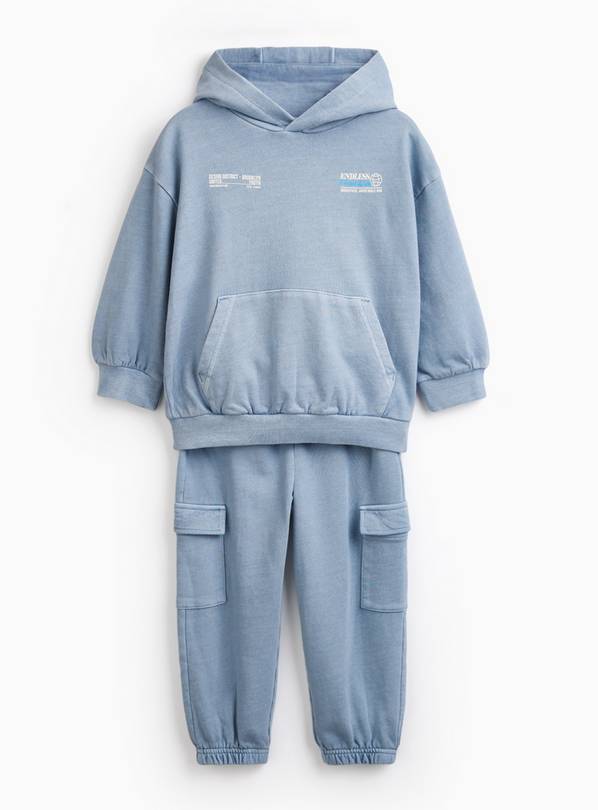 Blue Graphic Hooded Sweat Set 1-2 years