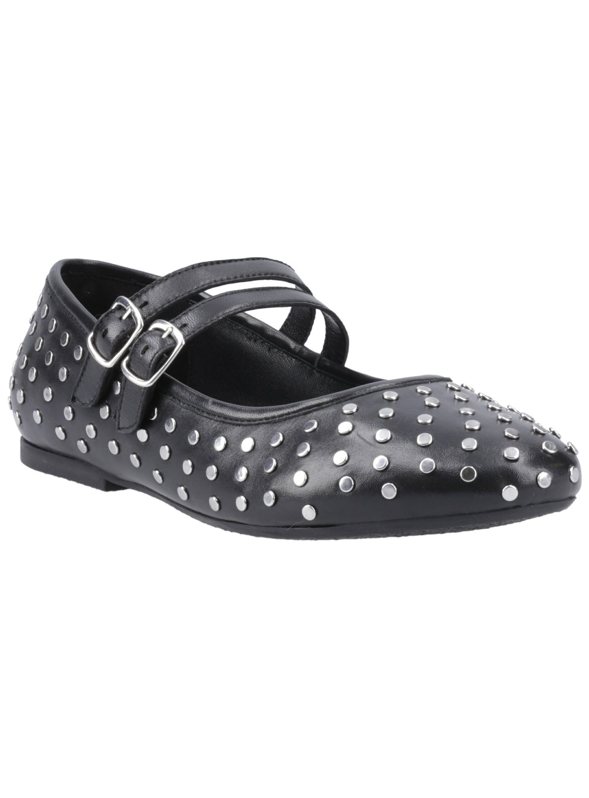 Black HUSH PUPPIES Nixie Mary Jane Stud Ballerina