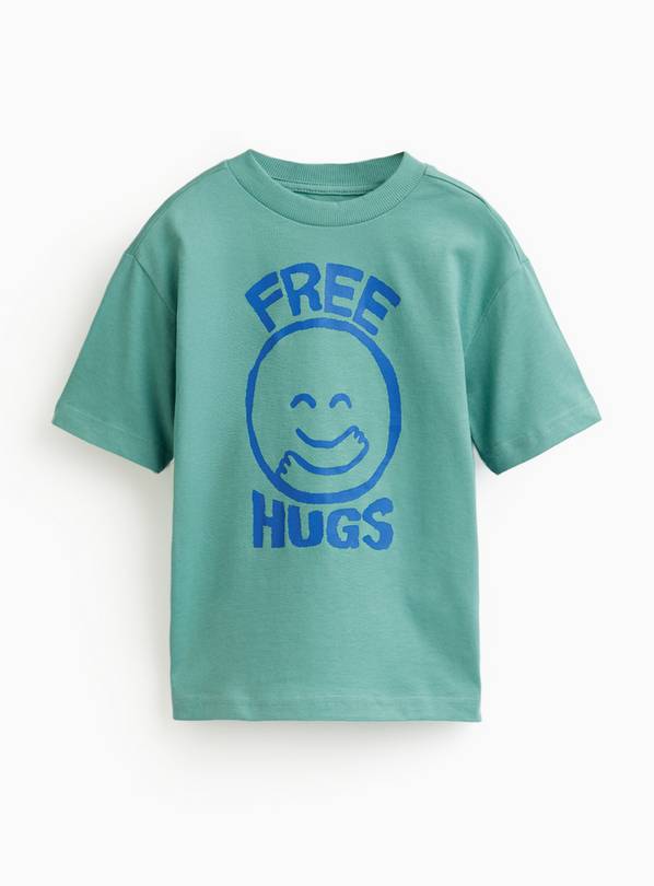 Green Free Hugs Graphic Print T-Shirt 1-2 years