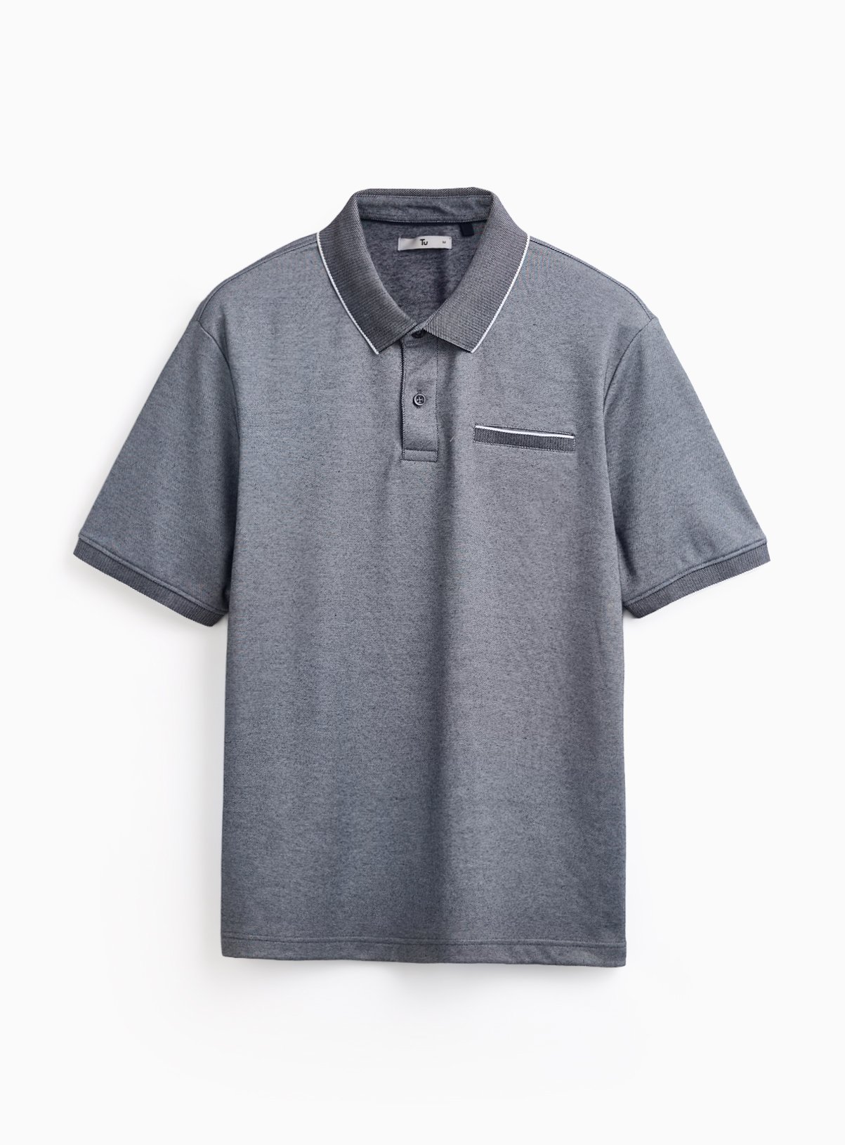 Navy Two Tone Polo Shirt XXXXL - Image 3 thumbnail