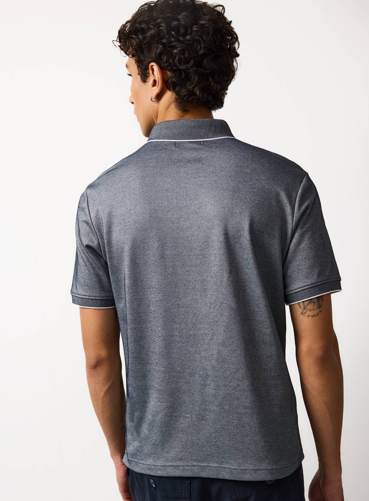 Navy Two Tone Polo Shirt XXXXL - Image 5