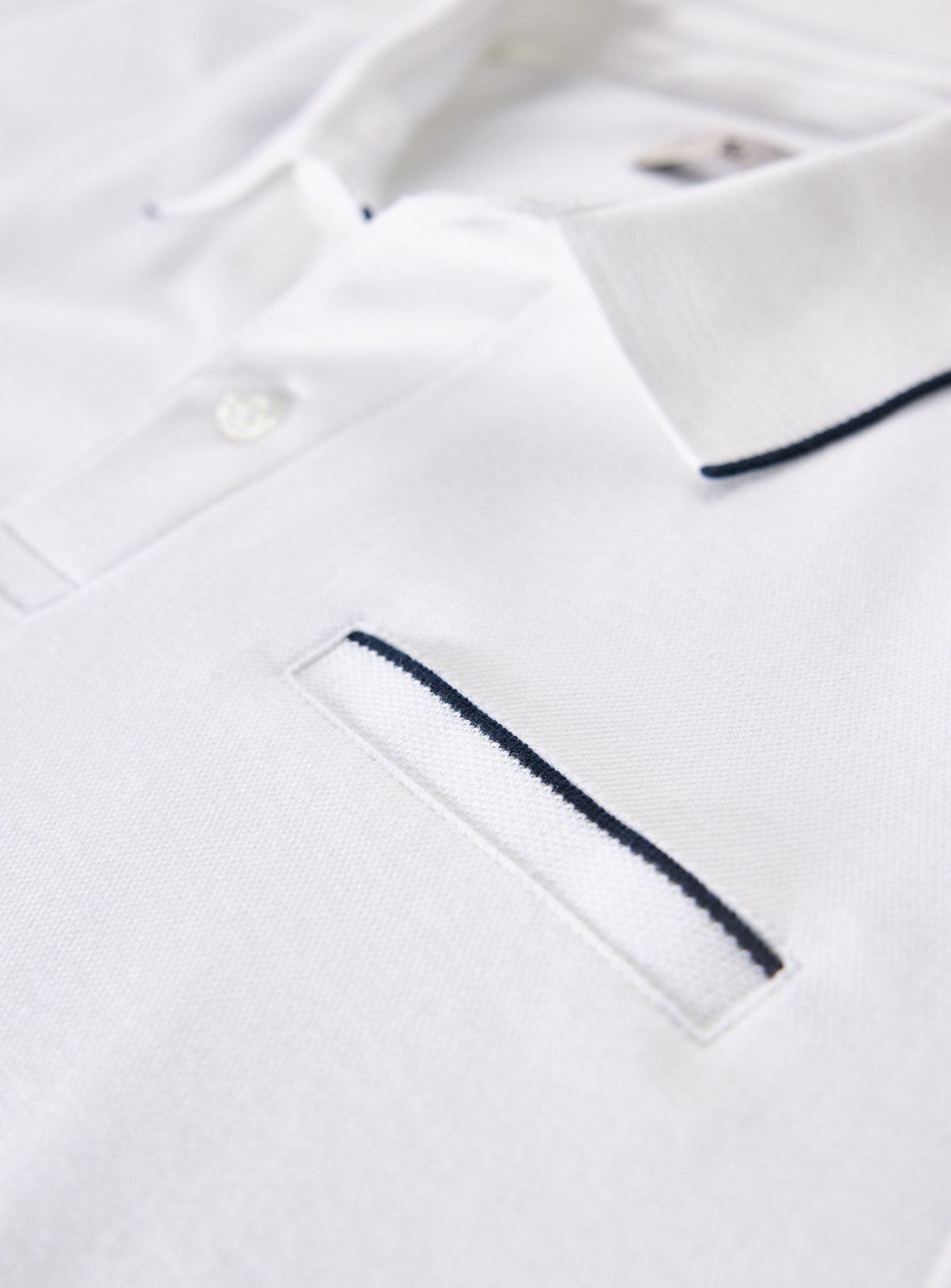 White Two Tone Polo Shirt S - Image 4 thumbnail