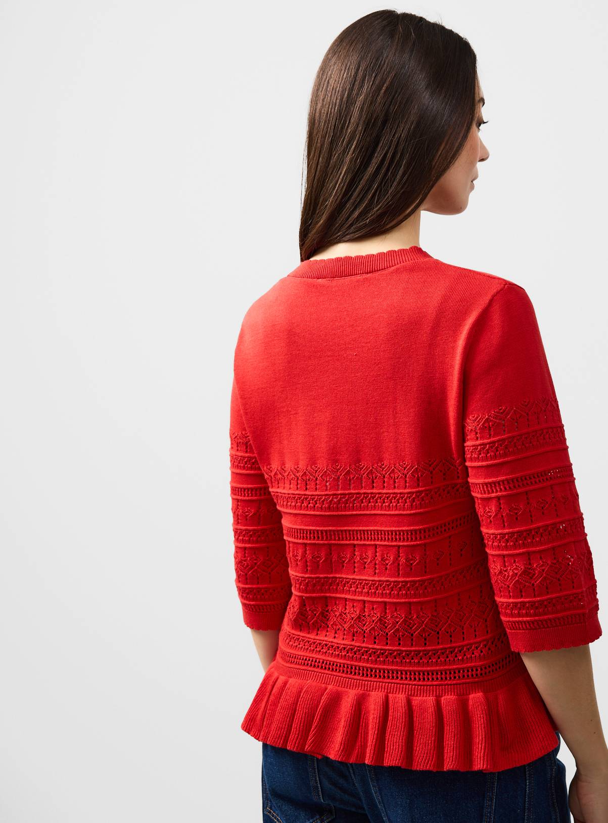 Red Frill Hem Pointelle Tee 6 - Image 4