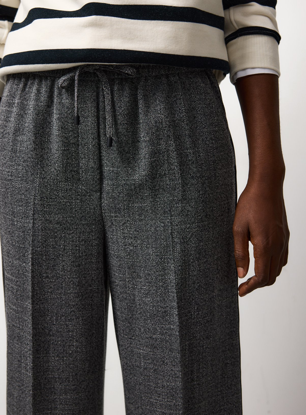 Salt & Pepper Wide Leg Pull On Trousers 8R - Image 2 thumbnail