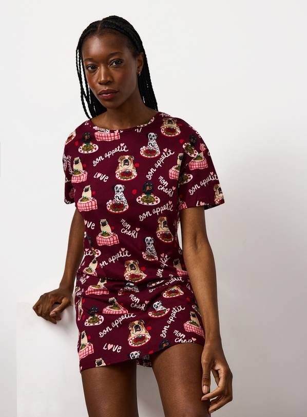 Dog Pattern Sleep Tee L