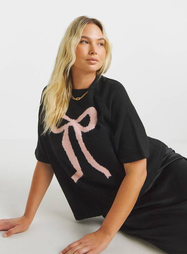 SIMPLY BE Bow Short Sleeve Jumper 20-22