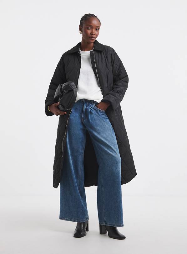 SIMPLY BE Cord Collar Quilted Longline Coat 28