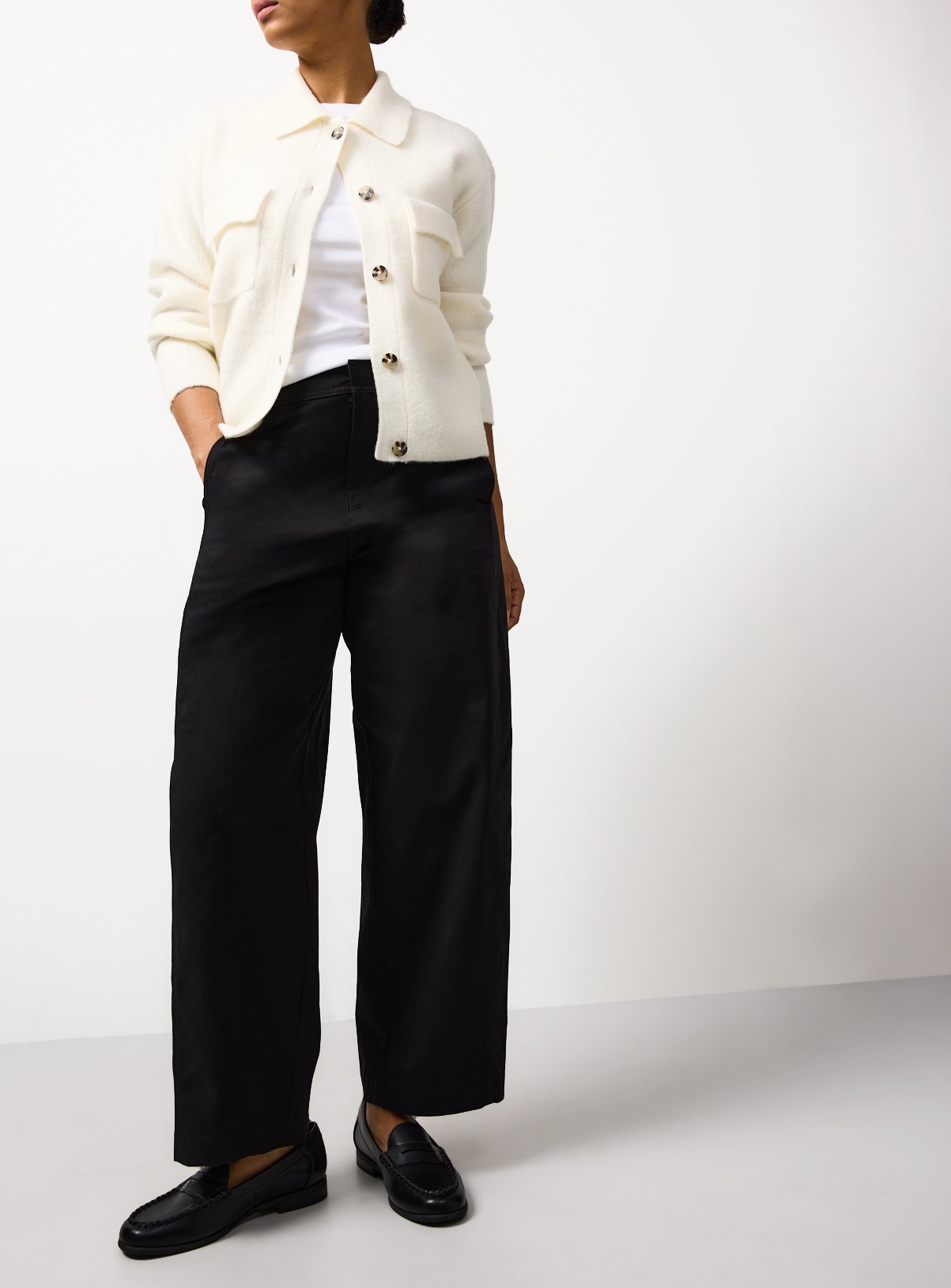 Black Twisted Seam Barrel Leg Trousers 8 - Image 1 thumbnail