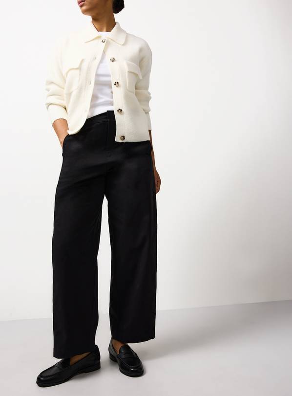 Black Twisted Seam Barrel Leg Trousers 8