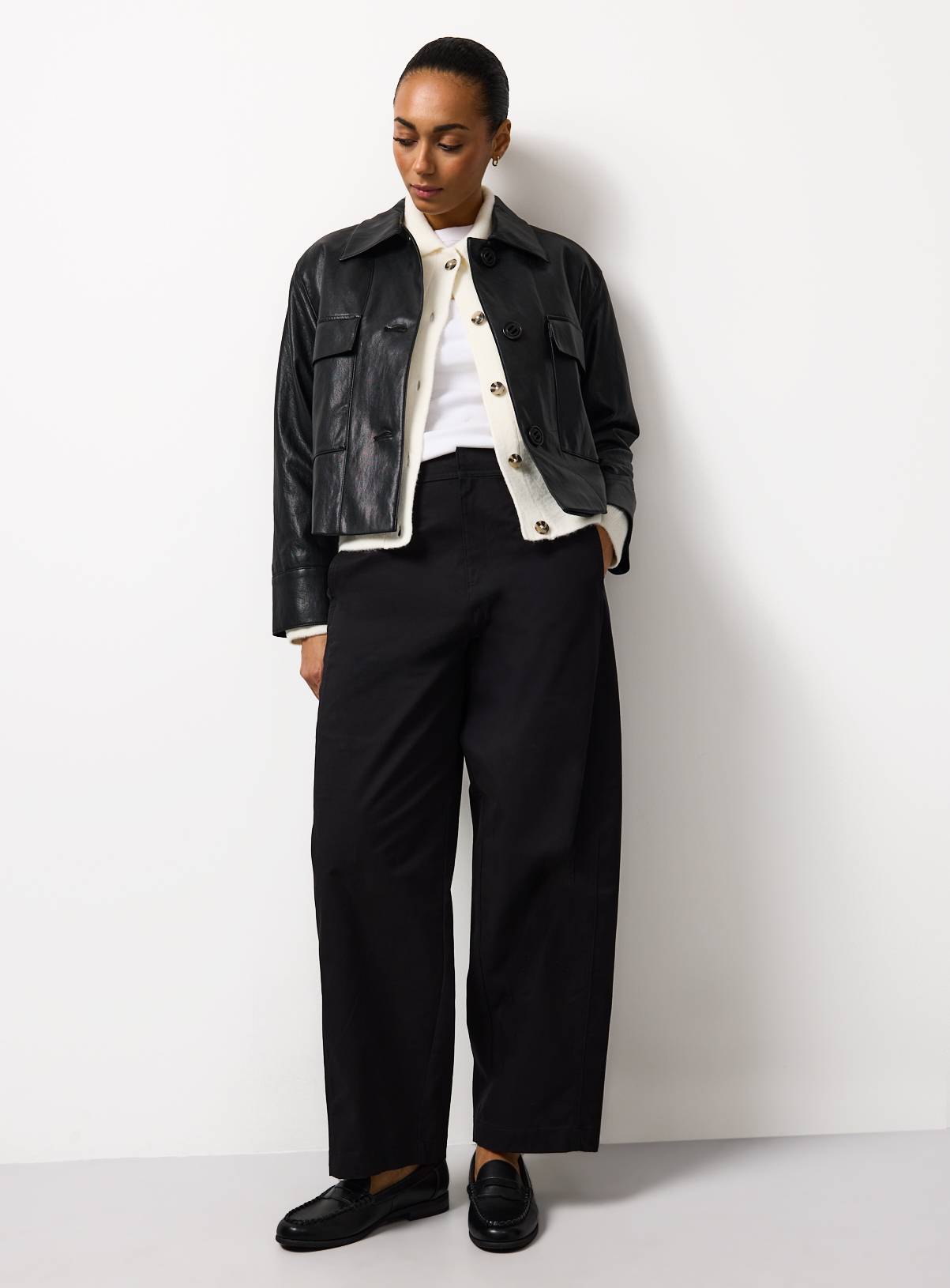 Black Twisted Seam Barrel Leg Trousers 8 - Image 2