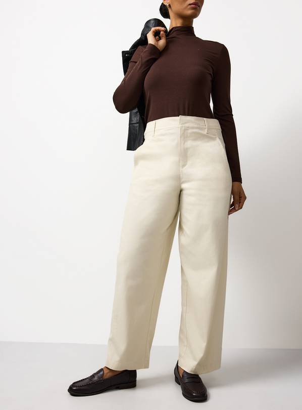 Stone Twisted Seam Barrel Leg Trousers 18