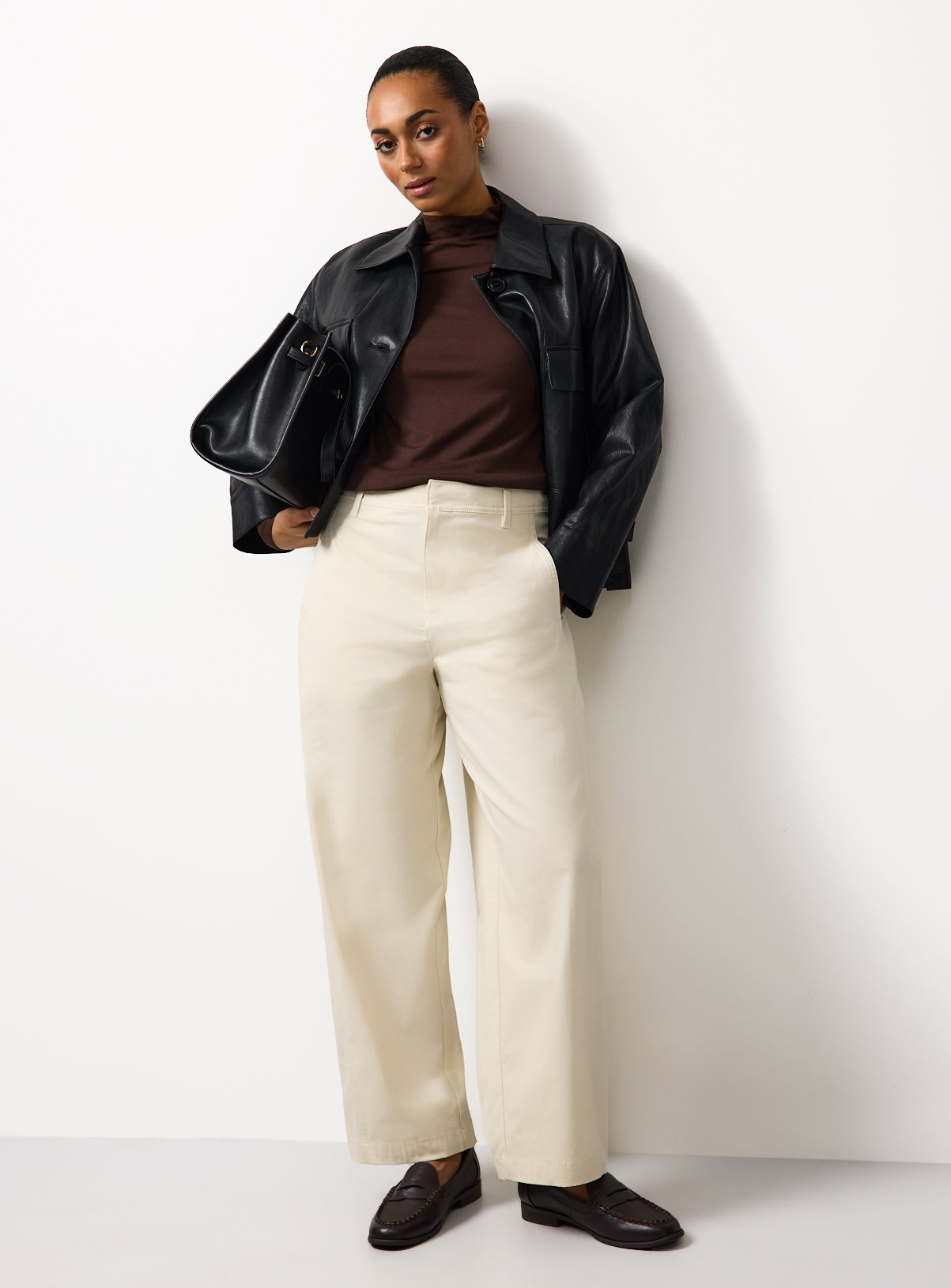 Stone Twisted Seam Barrel Leg Trousers 12 - Image 2 thumbnail