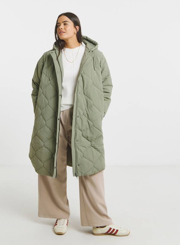 SIMPLY BE Onion Hybrid Quilted Coat Khaki 28