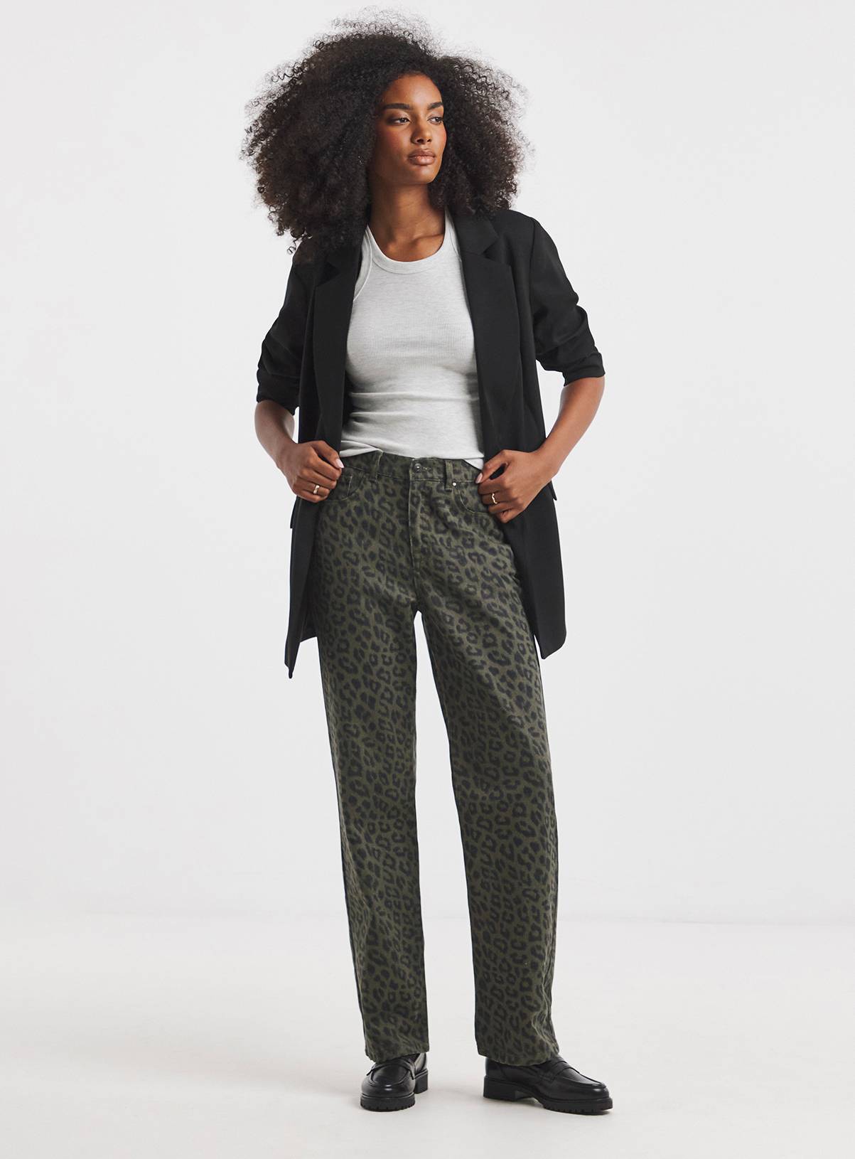 SIMPLY BE Leopard Straight Leg Jean 28 - Image 3